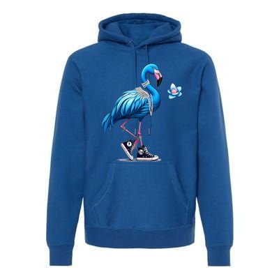 Retro Flamingo Chucks And Pearls Comma La Kamala Harris 2024 Gift Premium Hoodie