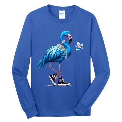 Retro Flamingo Chucks And Pearls Comma La Kamala Harris 2024 Gift Tall Long Sleeve T-Shirt