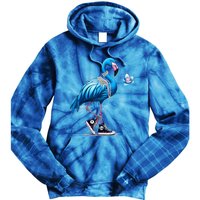 Retro Flamingo Chucks And Pearls Comma La Kamala Harris 2024 Gift Tie Dye Hoodie