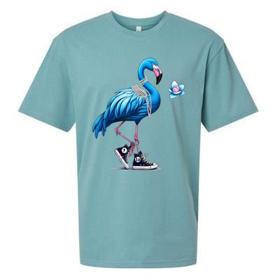 Retro Flamingo Chucks And Pearls Comma La Kamala Harris 2024 Gift Sueded Cloud Jersey T-Shirt