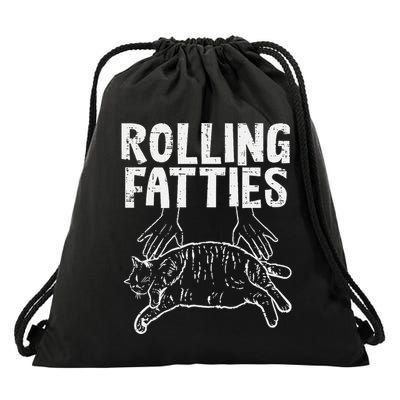 Rolling Fatties Cat Funny Fat Kitten Drawstring Bag
