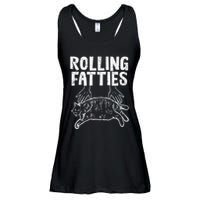 Rolling Fatties Cat Funny Fat Kitten Ladies Essential Flowy Tank