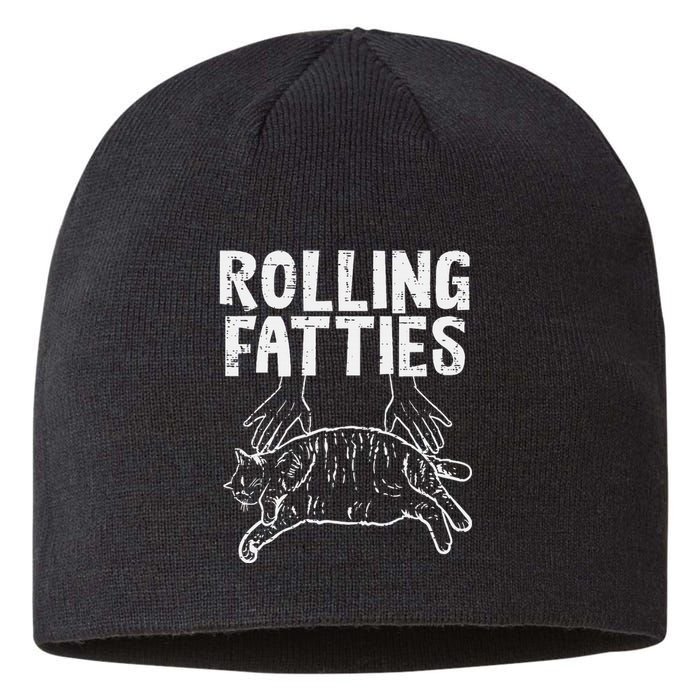 Rolling Fatties Cat Funny Fat Kitten Sustainable Beanie