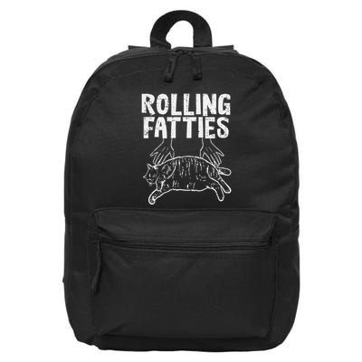 Rolling Fatties Cat Funny Fat Kitten 16 in Basic Backpack