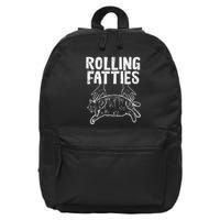 Rolling Fatties Cat Funny Fat Kitten 16 in Basic Backpack