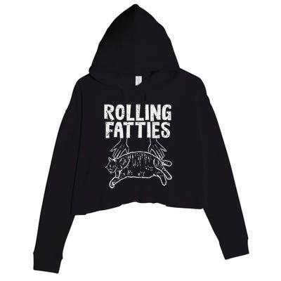Rolling Fatties Cat Funny Fat Kitten Crop Fleece Hoodie