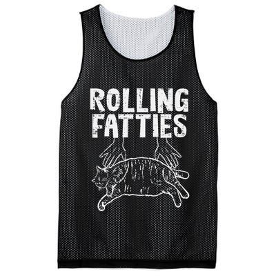 Rolling Fatties Cat Funny Fat Kitten Mesh Reversible Basketball Jersey Tank