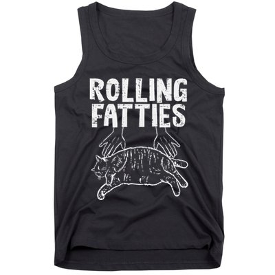 Rolling Fatties Cat Funny Fat Kitten Tank Top