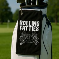 Rolling Fatties Cat Funny Fat Kitten Golf Towel