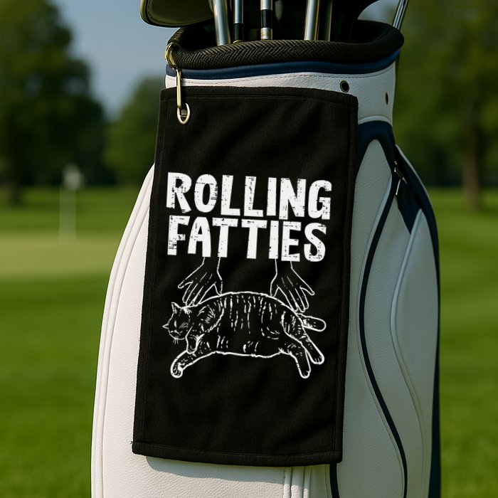 Rolling Fatties Cat Funny Fat Kitten Golf Towel