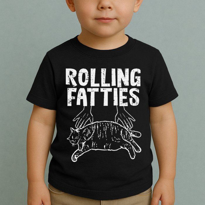 Rolling Fatties Cat Funny Fat Kitten Toddler T-Shirt