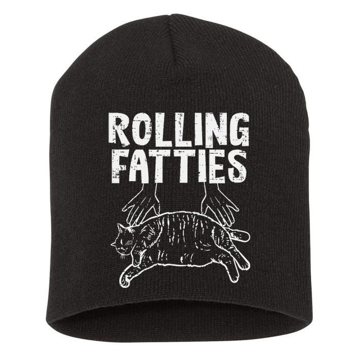 Rolling Fatties Cat Funny Fat Kitten Short Acrylic Beanie