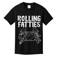 Rolling Fatties Cat Funny Fat Kitten Kids T-Shirt