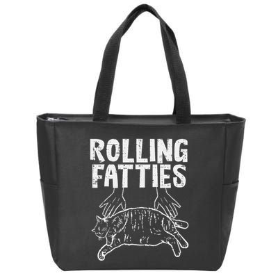 Rolling Fatties Cat Funny Fat Kitten Zip Tote Bag