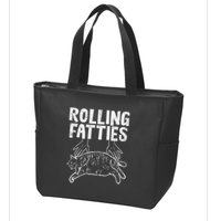 Rolling Fatties Cat Funny Fat Kitten Zip Tote Bag