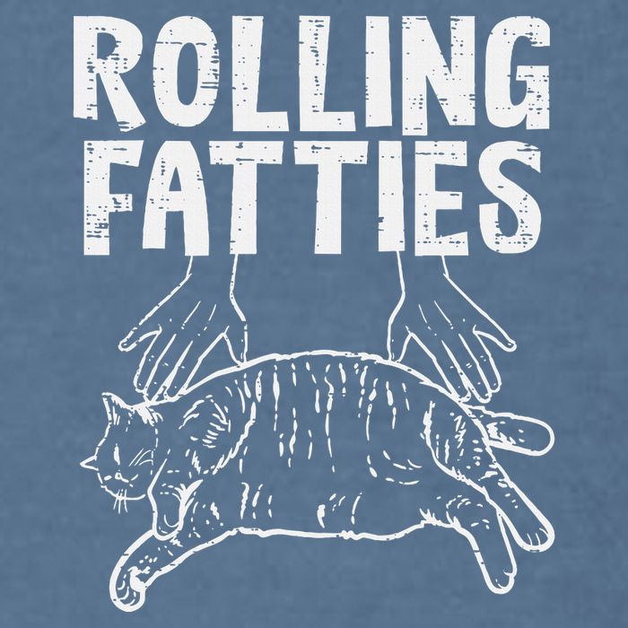 Rolling Fatties Cat Funny Fat Kitten Garment-Dyed Sweatshirt