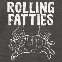 Rolling Fatties Cat Funny Fat Kitten Vector Backpack