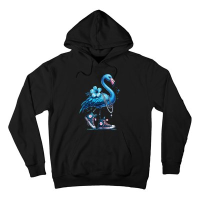 Retro Flamingo Chucks And Pearls Comma La Kamala Harris 2024 Hoodie