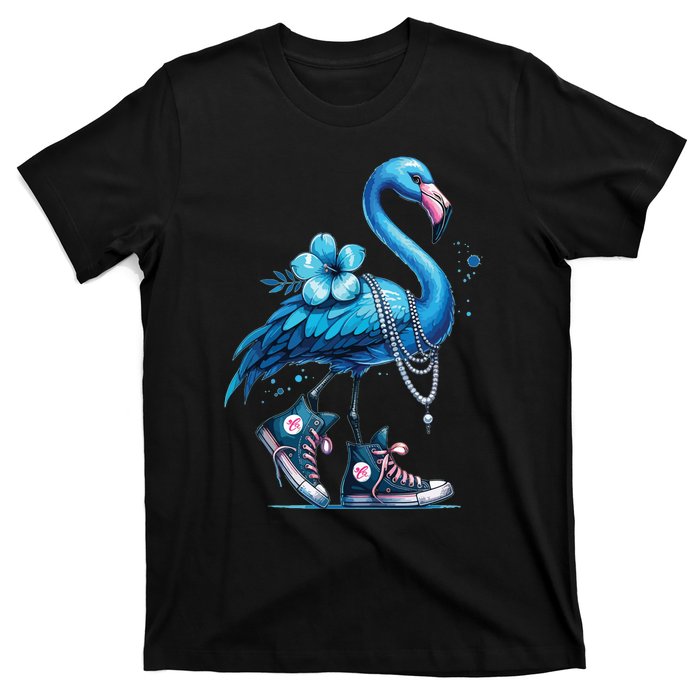 Retro Flamingo Chucks And Pearls Comma La Kamala Harris 2024 T-Shirt