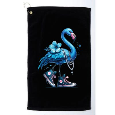 Retro Flamingo Chucks And Pearls Comma La Kamala Harris 2024 Platinum Collection Golf Towel