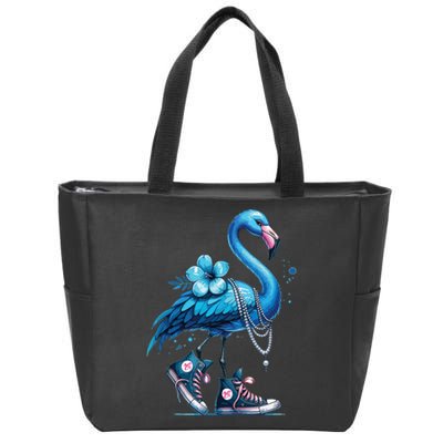 Retro Flamingo Chucks And Pearls Comma La Kamala Harris 2024 Zip Tote Bag