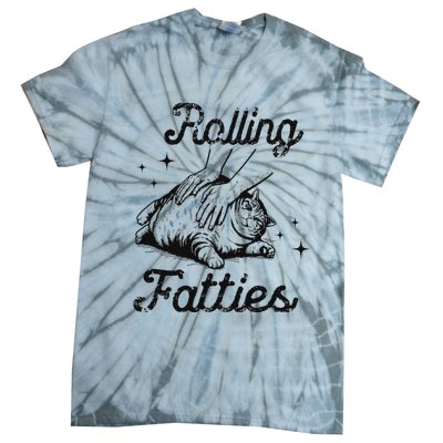 Rolling Fatties Cat Funny Cute Cat Lover Kitten Owner Kitty Tie-Dye T-Shirt