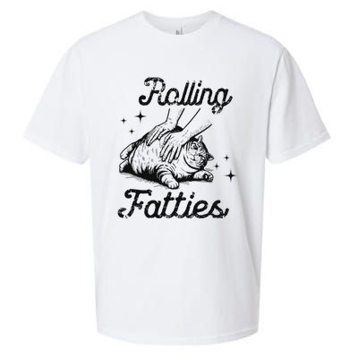 Rolling Fatties Cat Funny Cute Cat Lover Kitten Owner Kitty Sueded Cloud Jersey T-Shirt