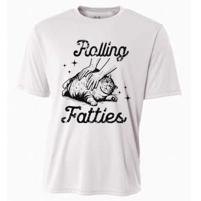 Rolling Fatties Cat Funny Cute Cat Lover Kitten Owner Kitty Cooling Performance Crew T-Shirt