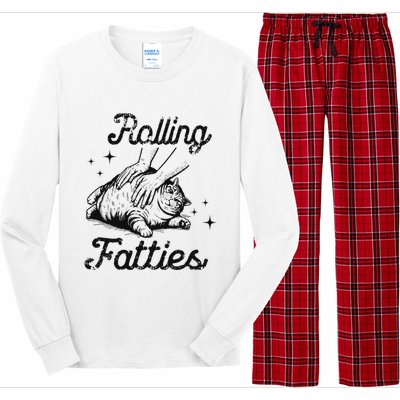 Rolling Fatties Cat Funny Cute Cat Lover Kitten Owner Kitty Long Sleeve Pajama Set