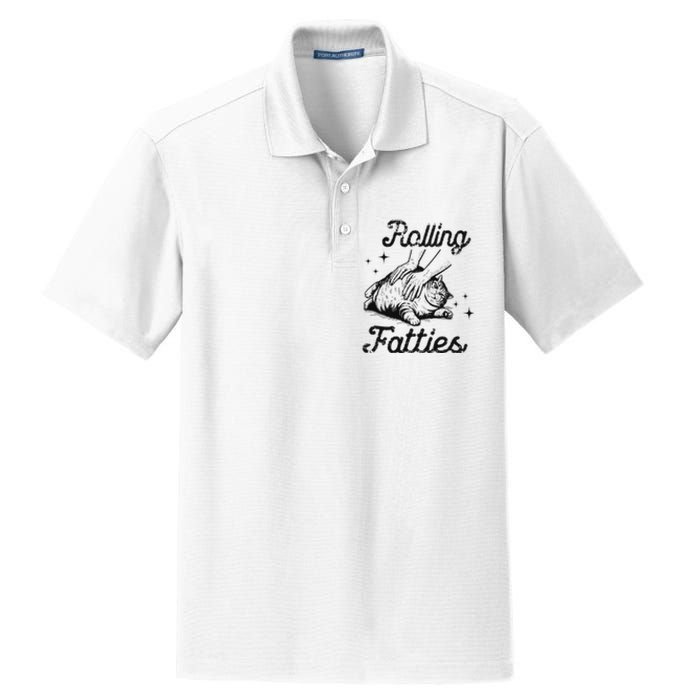 Rolling Fatties Cat Funny Cute Cat Lover Kitten Owner Kitty Dry Zone Grid Polo