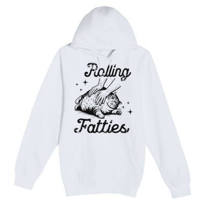 Rolling Fatties Cat Funny Cute Cat Lover Kitten Owner Kitty Premium Pullover Hoodie