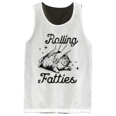 Rolling Fatties Cat Funny Cute Cat Lover Kitten Owner Kitty Mesh Reversible Basketball Jersey Tank