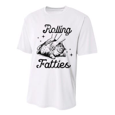 Rolling Fatties Cat Funny Cute Cat Lover Kitten Owner Kitty Performance Sprint T-Shirt