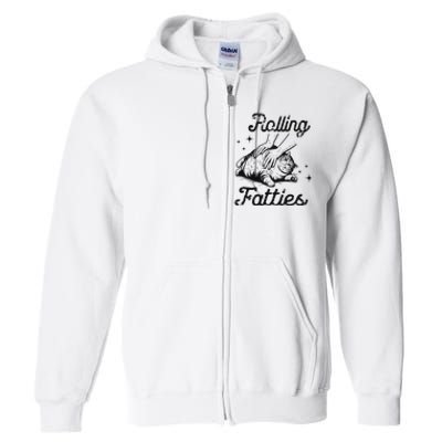 Rolling Fatties Cat Funny Cute Cat Lover Kitten Owner Kitty Full Zip Hoodie