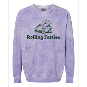 Rolling Fatties Cat Funny Cute Colorblast Crewneck Sweatshirt