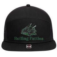 Rolling Fatties Cat Funny Cute 7 Panel Mesh Trucker Snapback Hat
