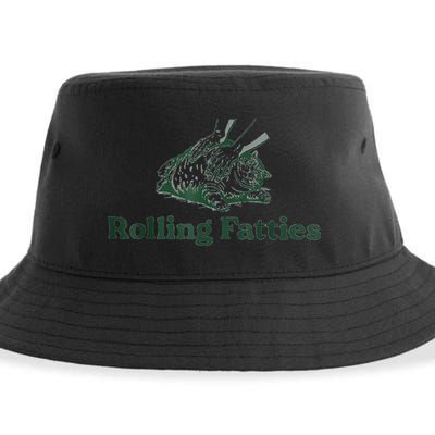 Rolling Fatties Cat Funny Cute Sustainable Bucket Hat