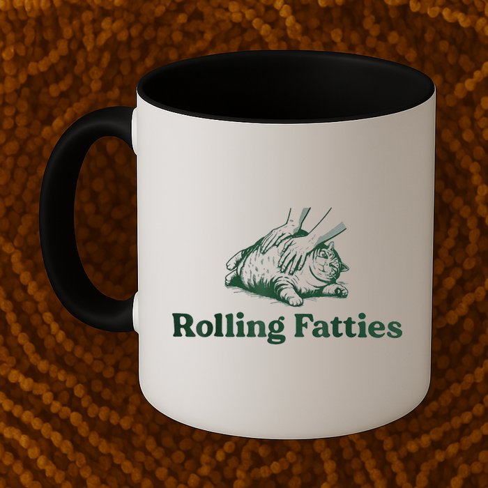 Rolling Fatties Cat Funny Cute Mug