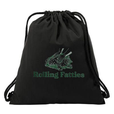 Rolling Fatties Cat Funny Cute Drawstring Bag