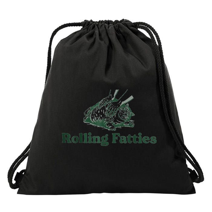Rolling Fatties Cat Funny Cute Drawstring Bag