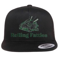 Rolling Fatties Cat Funny Cute Flat Bill Trucker Hat