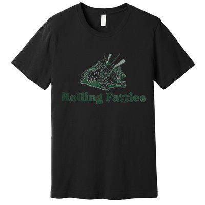 Rolling Fatties Cat Funny Cute Premium T-Shirt