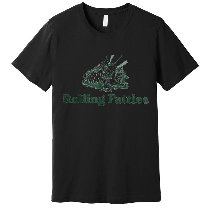Rolling Fatties Cat Funny Cute Premium T-Shirt