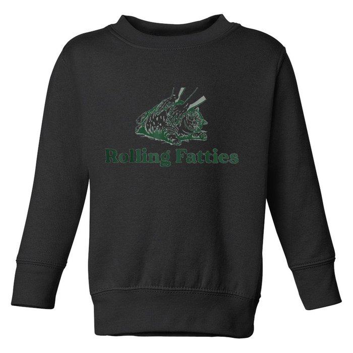 Rolling Fatties Cat Funny Cute Toddler Sweatshirt