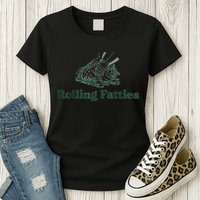 Rolling Fatties Cat Funny Cute Womens T-Shirt