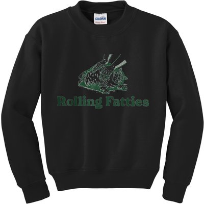 Rolling Fatties Cat Funny Cute Kids Sweatshirt