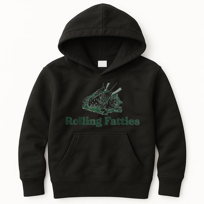 Rolling Fatties Cat Funny Cute Kids Hoodie