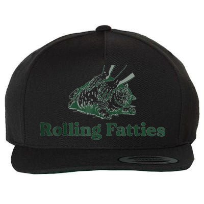 Rolling Fatties Cat Funny Cute Wool Snapback Cap