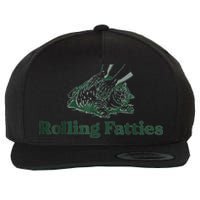 Rolling Fatties Cat Funny Cute Wool Snapback Cap