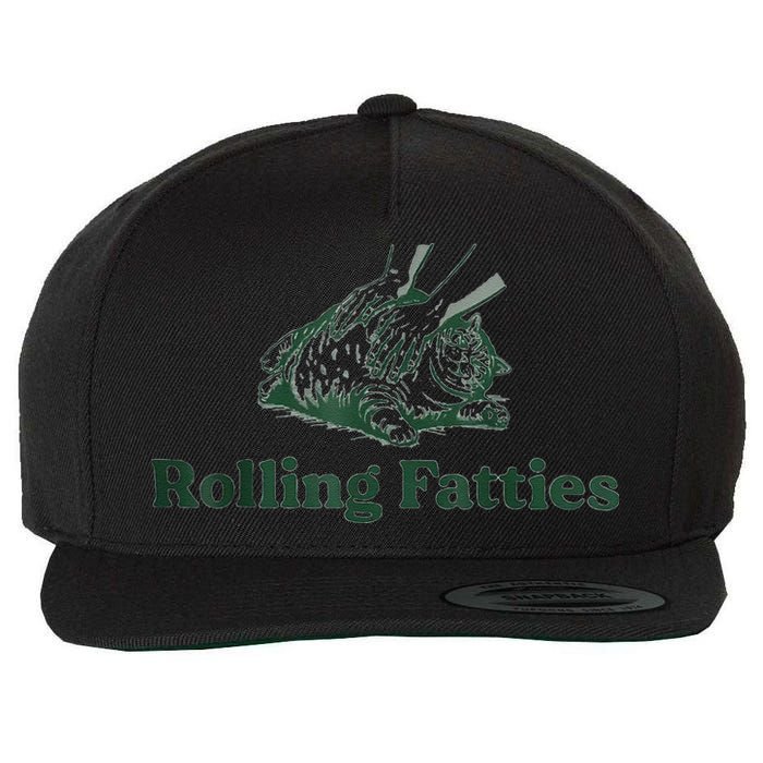 Rolling Fatties Cat Funny Cute Wool Snapback Cap